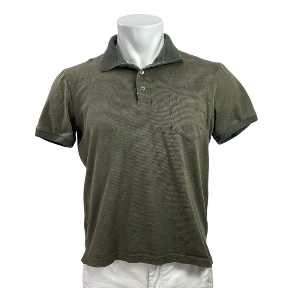 Indian Terrain Men's Green Short Sleeve Pocket Golf Casual Polo Shirt Top Size L